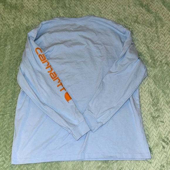 Mens Carhartt Long-Sleeve Powder Blue Shirt - Picture 4 of 5